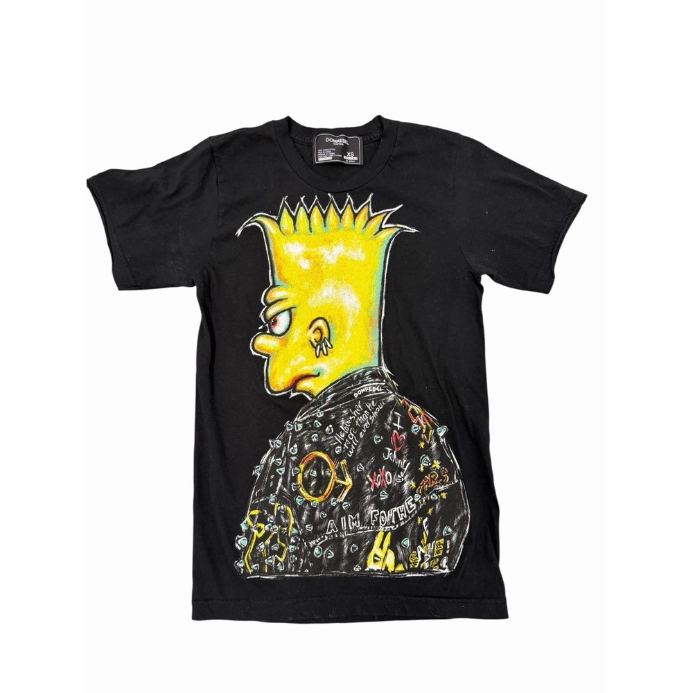 Dom Rebel Bart Simpson‎ Shirt Black Size XSmall Hip Hop Punk Montreal Limited